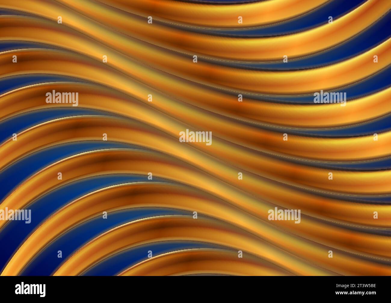 Golden glossy waves abstract elegant background. Modern vector design Stock Vector