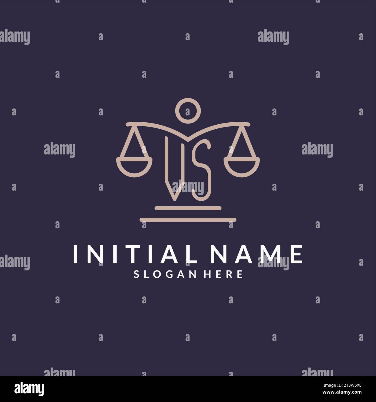 VS initials combined with the scales of justice icon, design ...