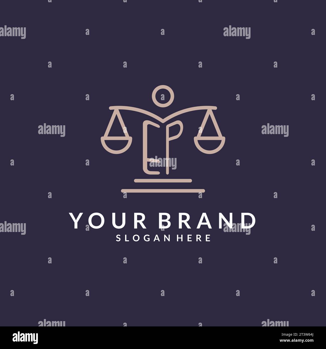 EP initials combined with the scales of justice icon, design ...