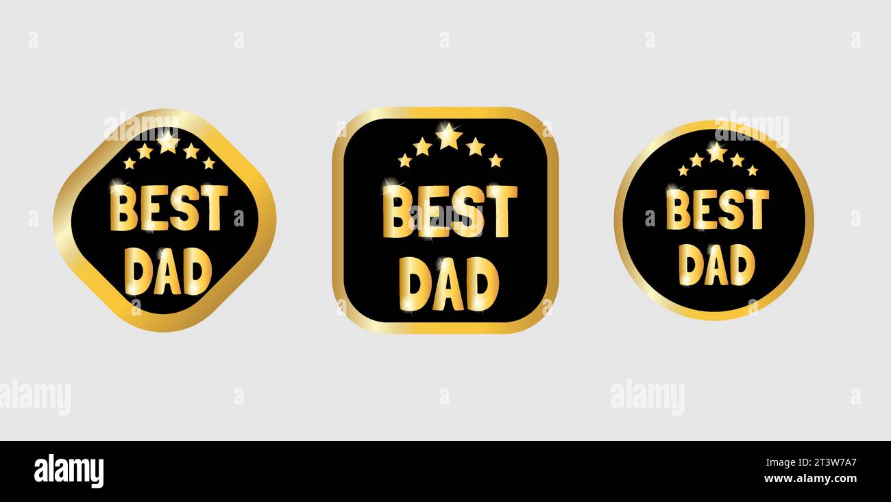 Collection three golden badges 