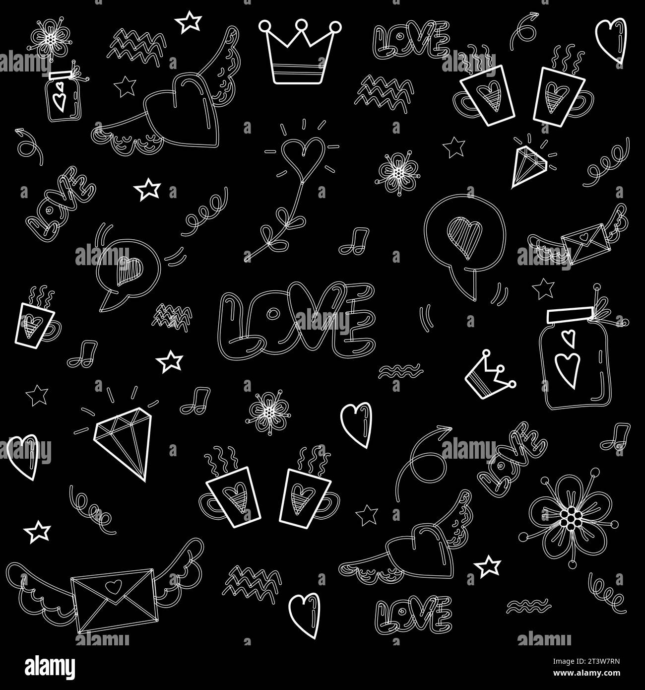 Hand drawn set doodle elements for concept design isolated on white ...