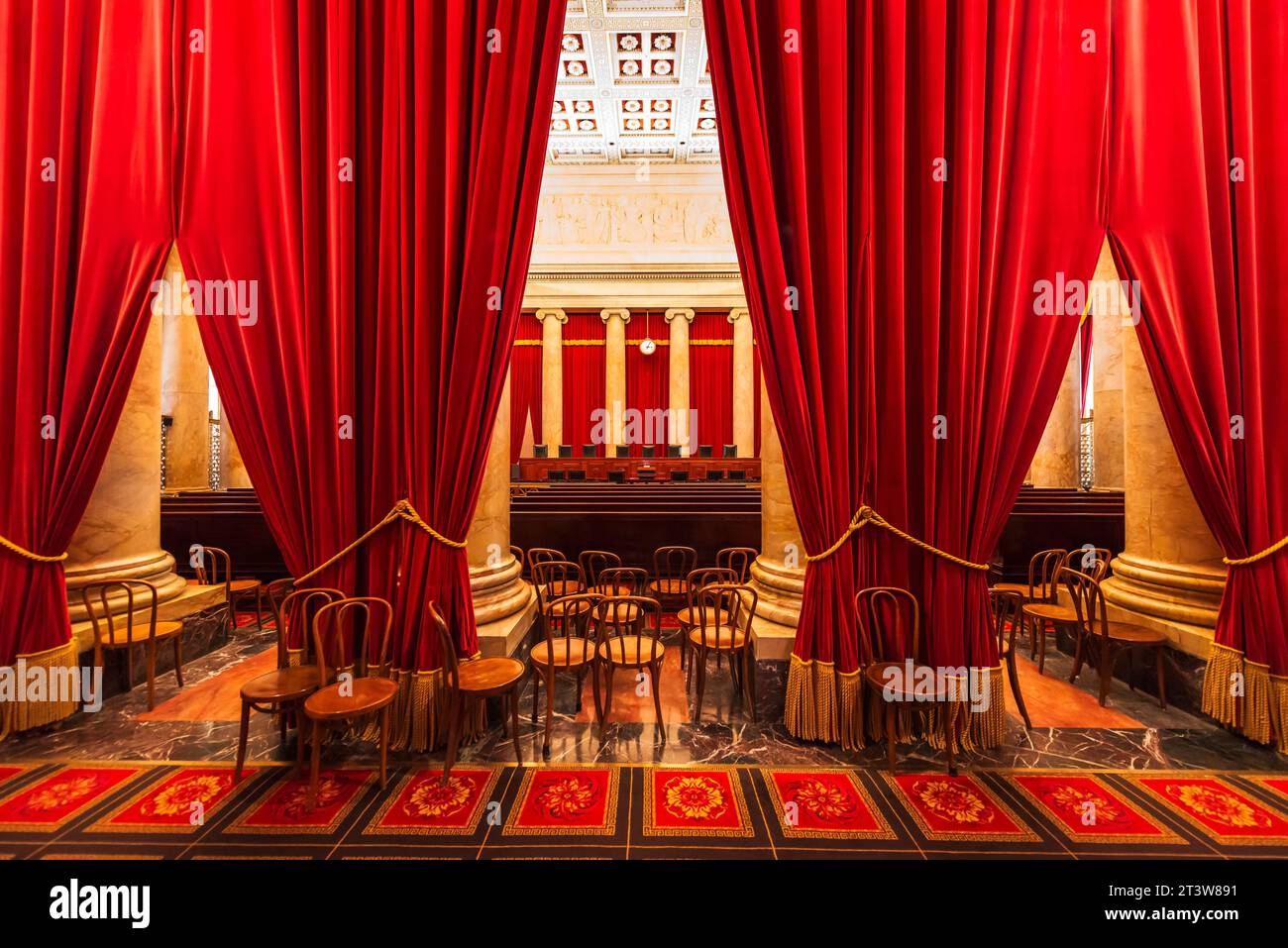 The courtroom of the United States Supreme Court, Washington, DC USA ...