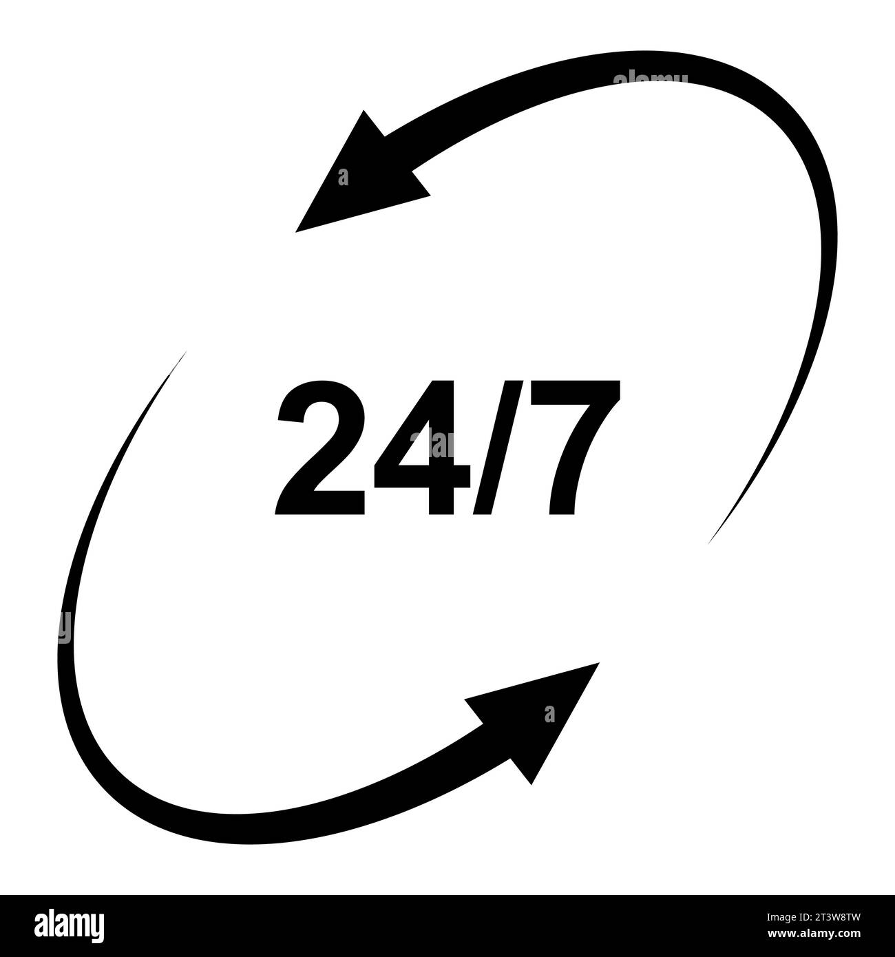 24 hours day, round clock work service, 7 days week Stock Vector Image