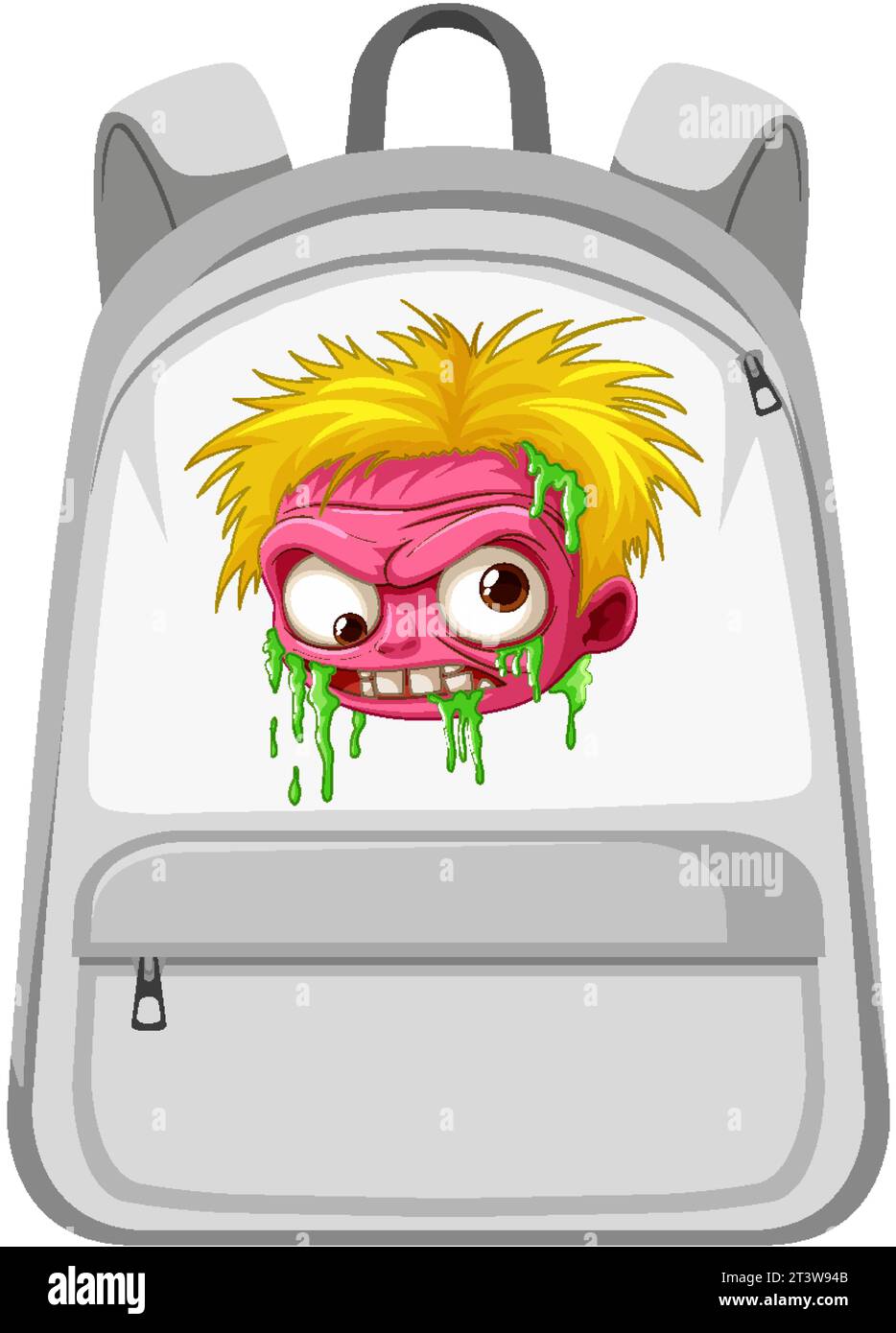 A vector cartoon zombie character displayed on a backpack Stock Vector ...