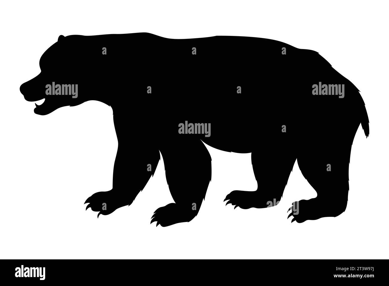 Illustration of a hand drawn bear silhouette set Stock Vector