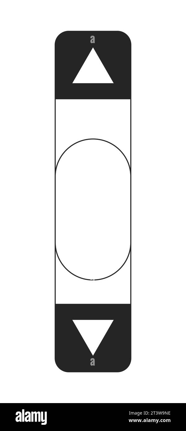 Vertical scroll bar black and white 2D line cartoon object Stock Vector