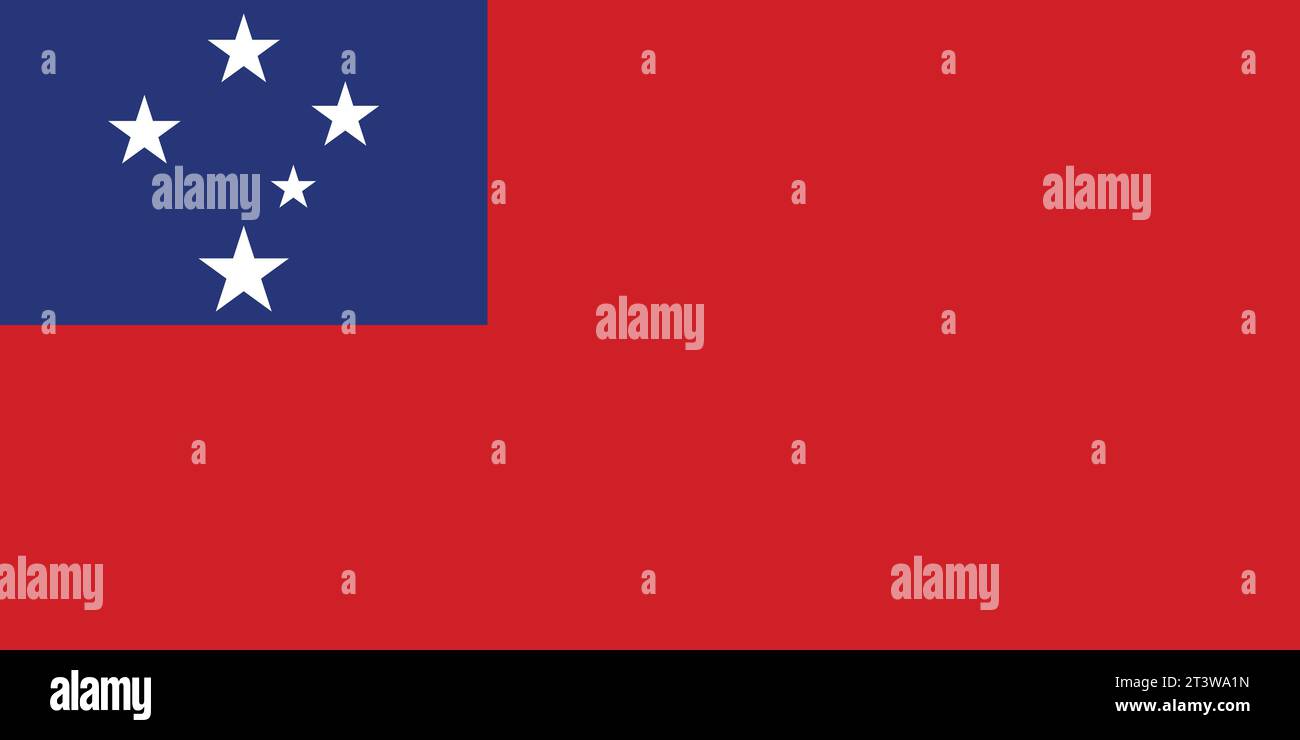 National flag of Samoa that can be used for celebrating Samoa national days. Vector illustration Stock Vector