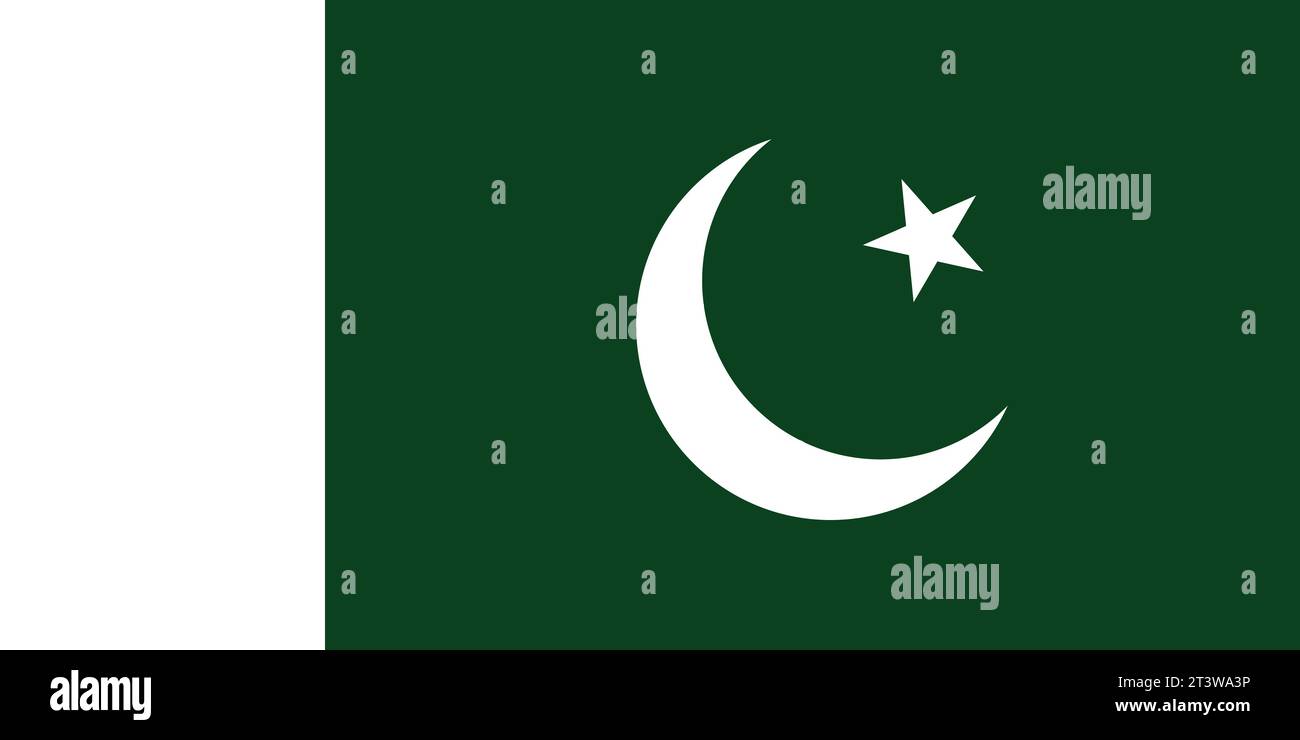National flag of Pakistan that can be used for celebrating national days. Vector illustration Stock Vector