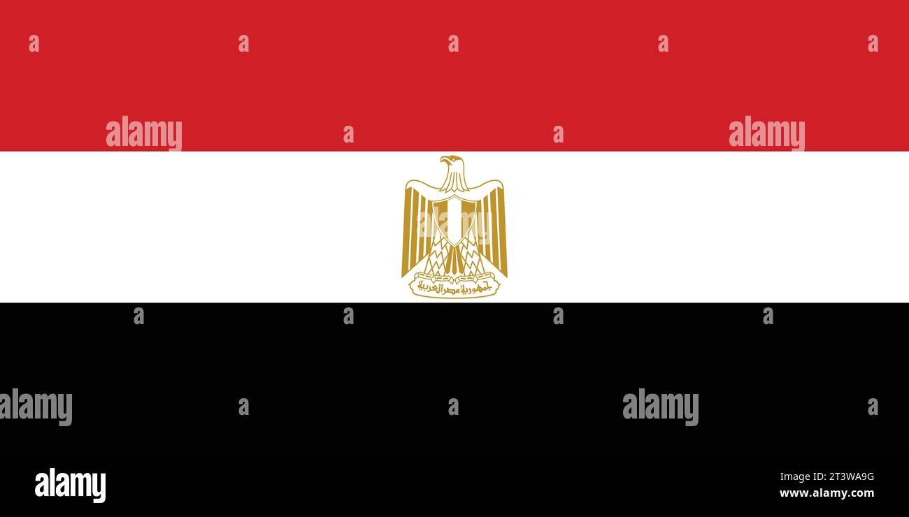 National flag of Egypt that can be used for celebrating Egypt national days. Vector illustration Stock Vector