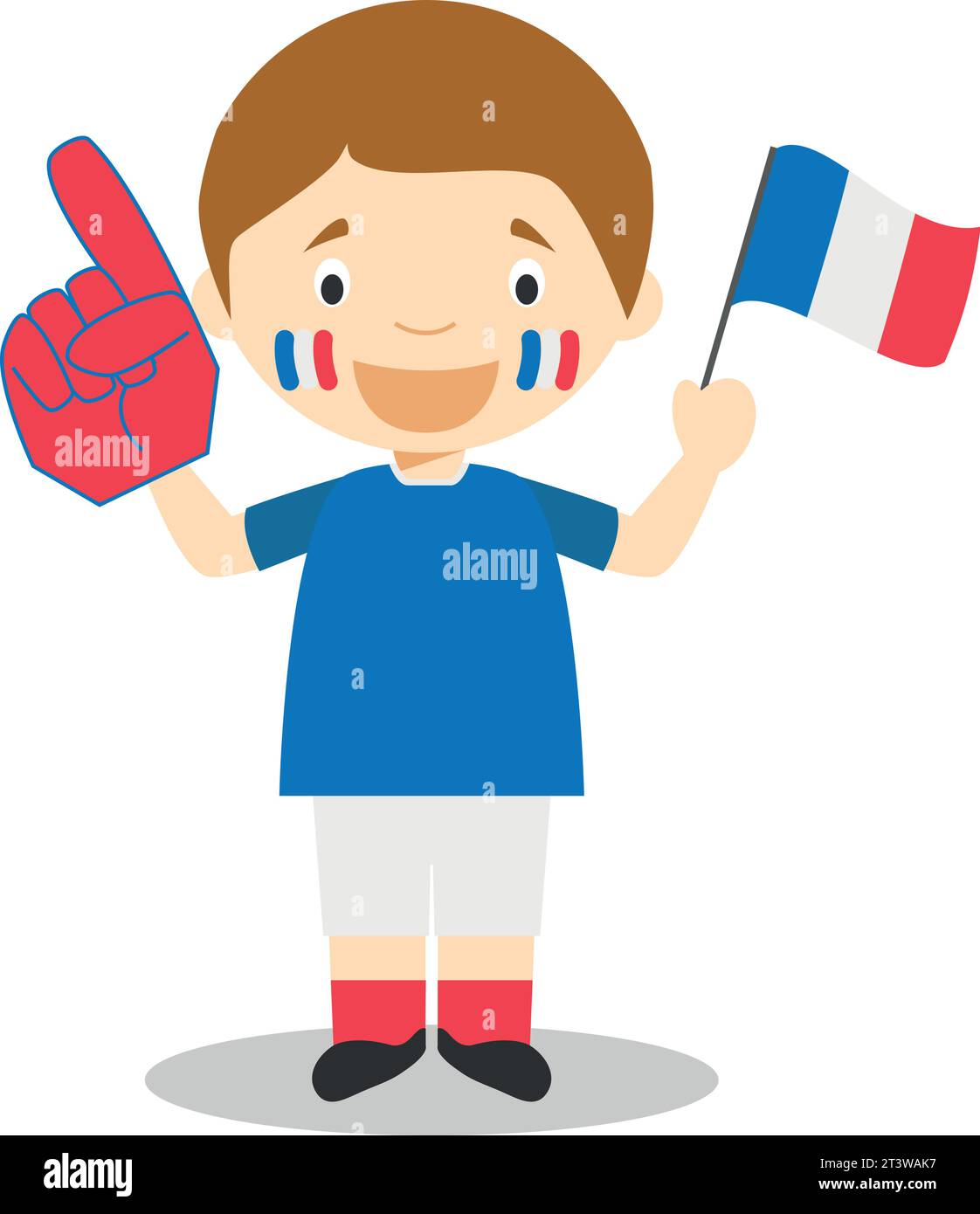 National sport team fan from France with flag and glove Vector