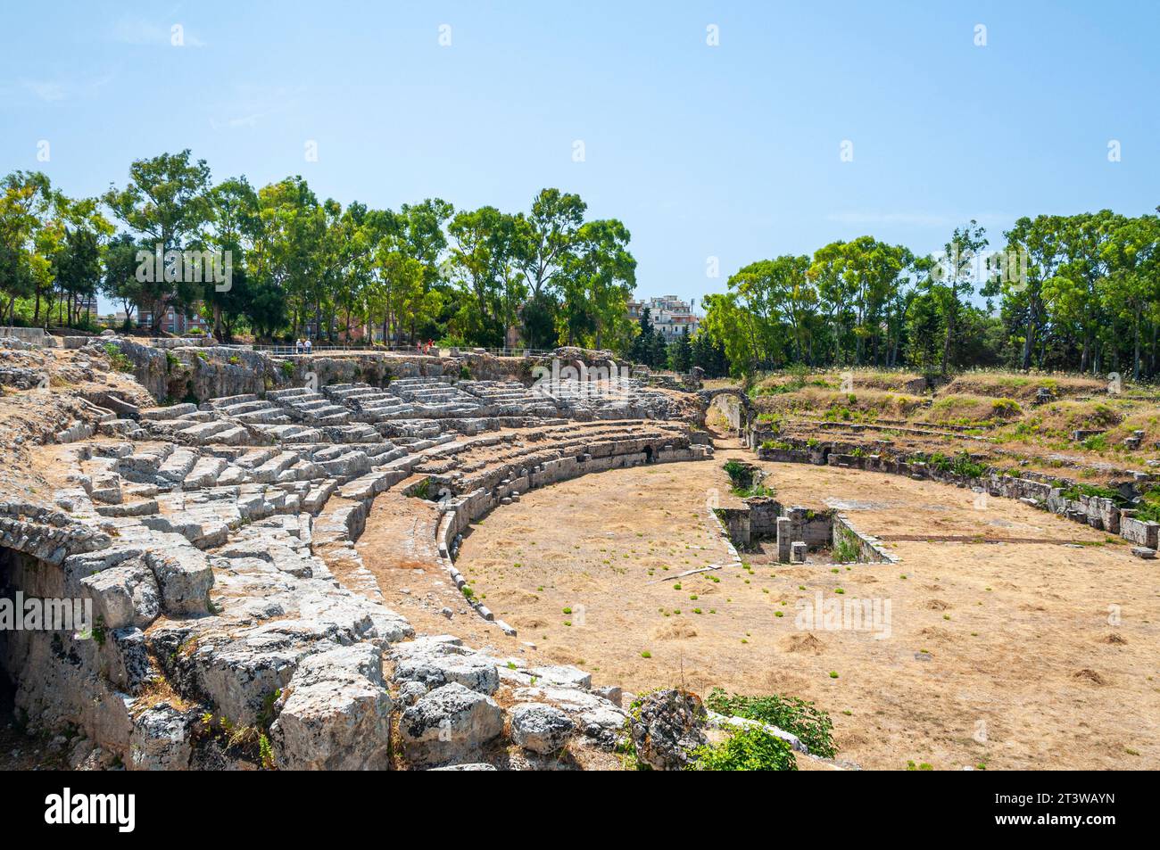 Detail of the Roman amphitheater in Syracuse Stock Photo