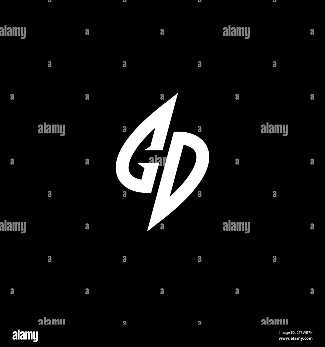 CD monogram esport logo design with cool shape concept in vector Stock Vector