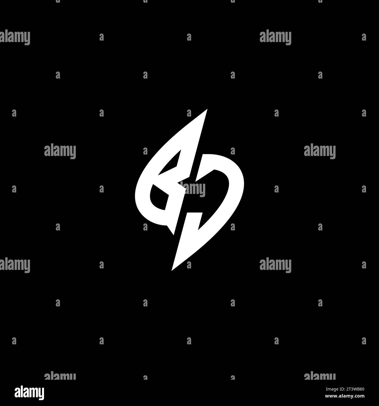 BJ monogram esport logo design with cool shape concept in vector Stock Vector