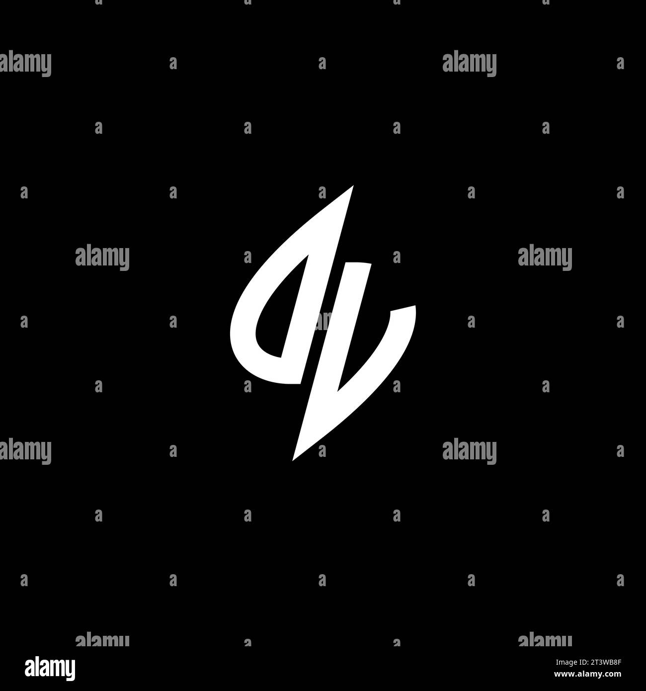 DV monogram esport logo design with cool shape concept in vector Stock Vector