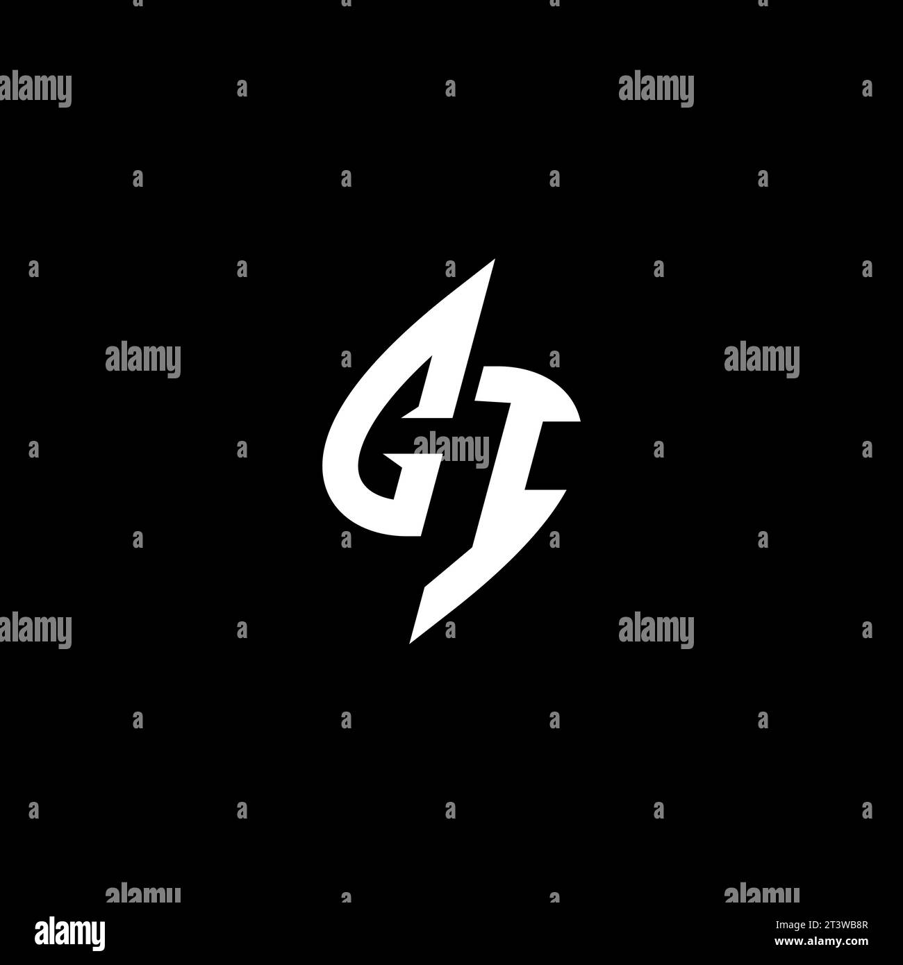 CI monogram esport logo design with cool shape concept in vector Stock Vector