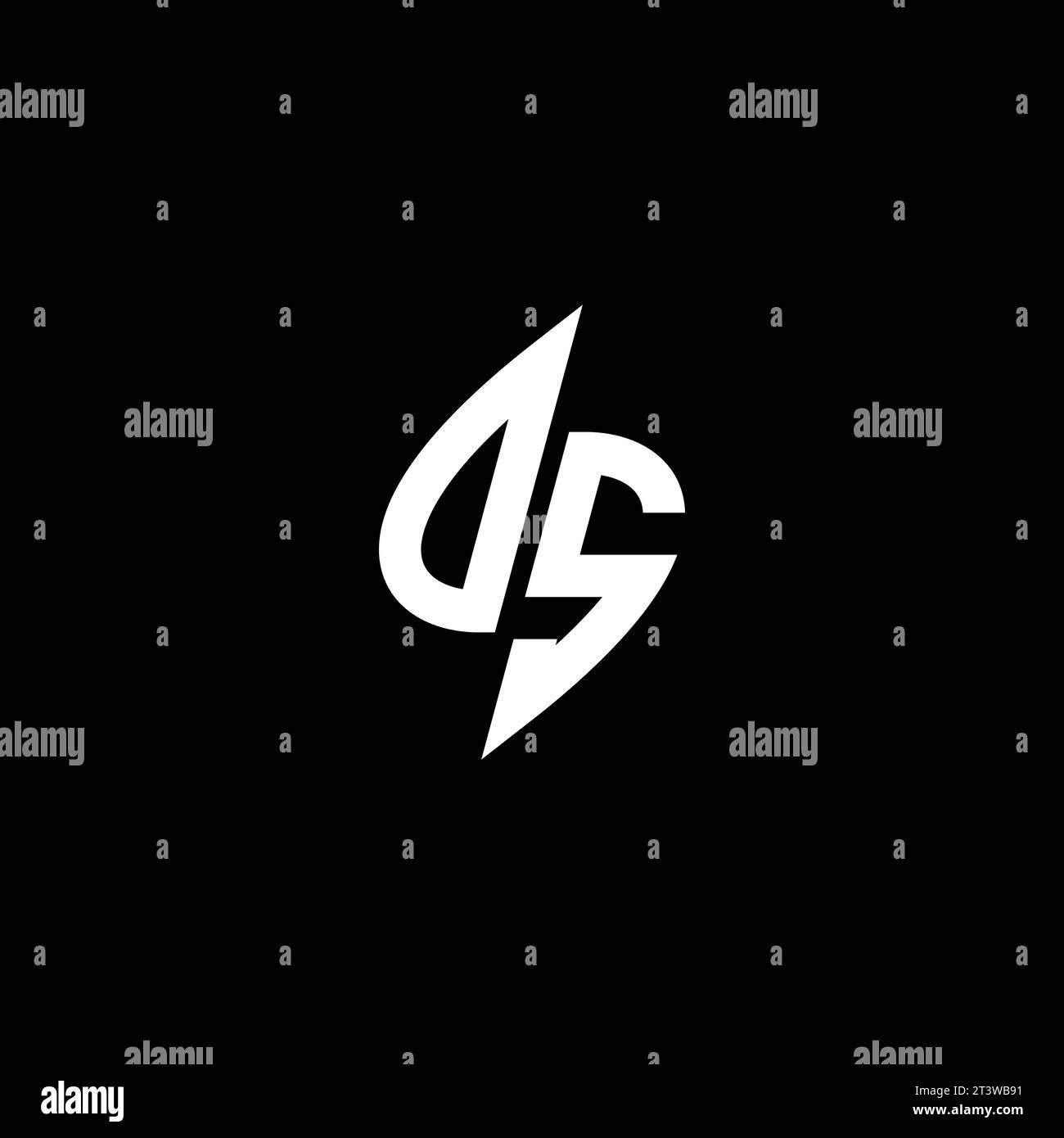 DS monogram esport logo design with cool shape concept in vector Stock Vector