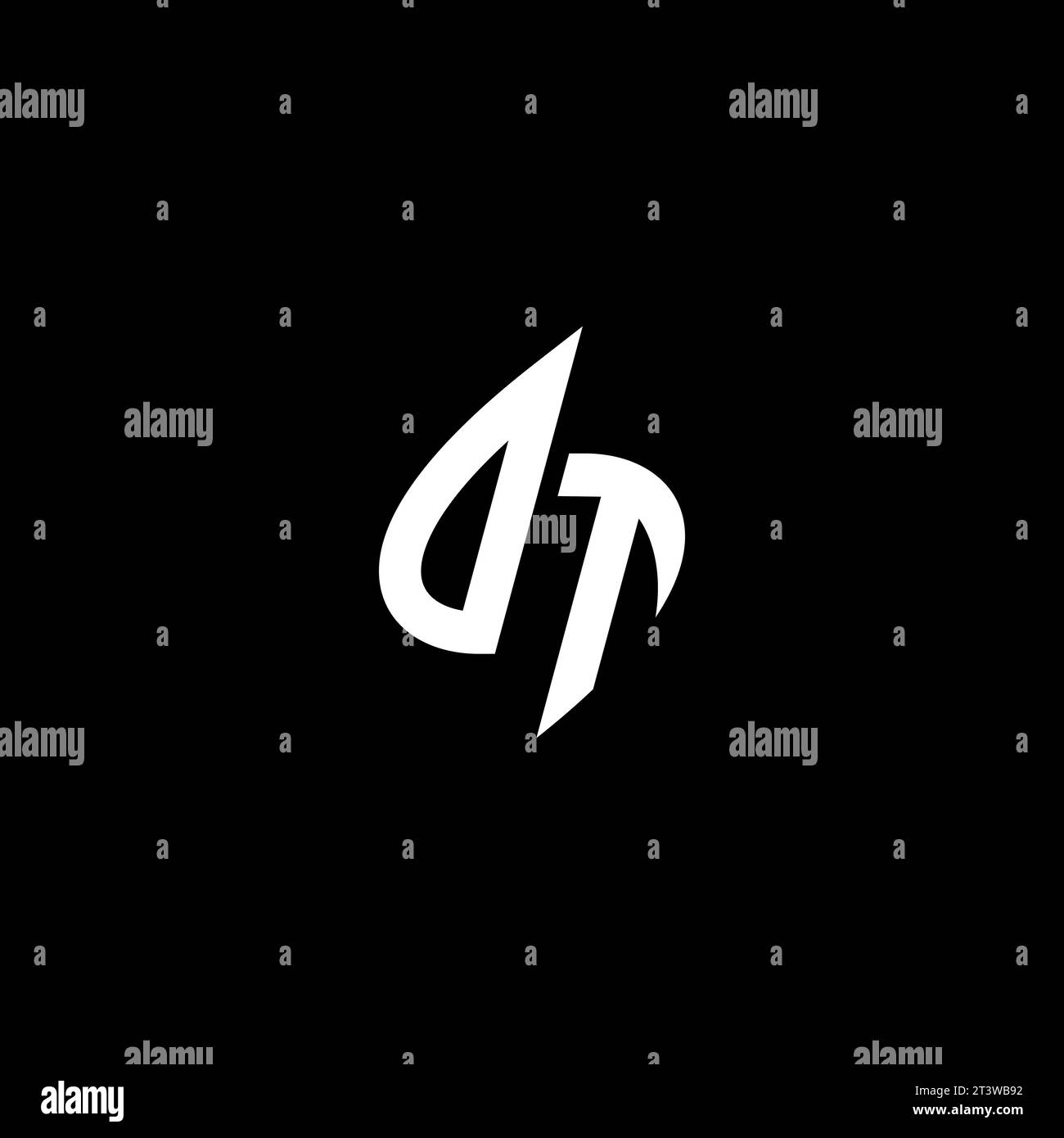 DT monogram esport logo design with cool shape concept in vector Stock Vector