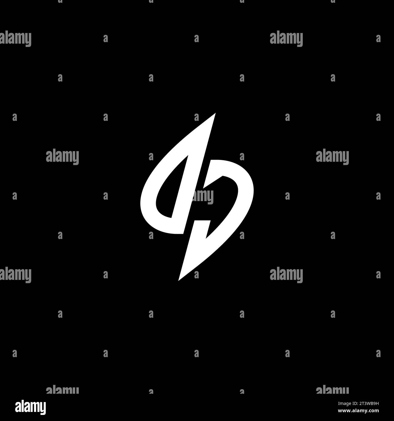 DJ monogram esport logo design with cool shape concept in vector Stock Vector