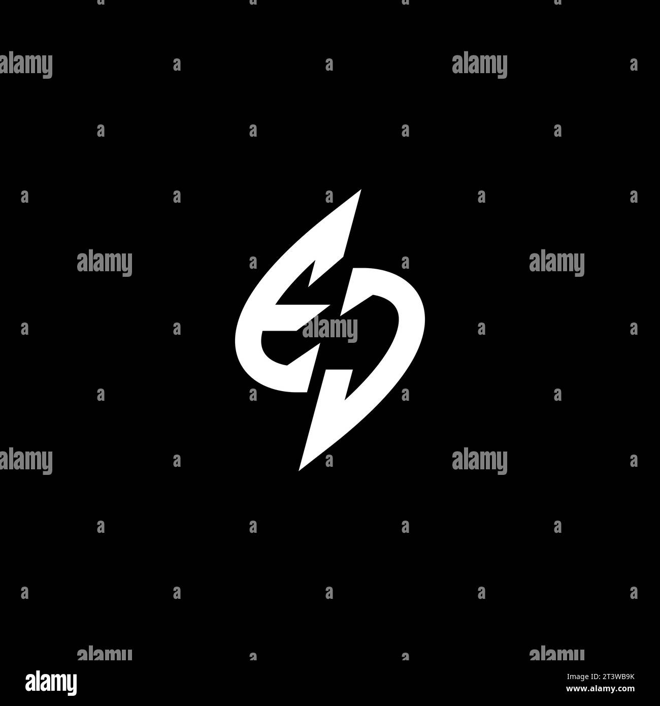 EJ monogram esport logo design with cool shape concept in vector Stock Vector