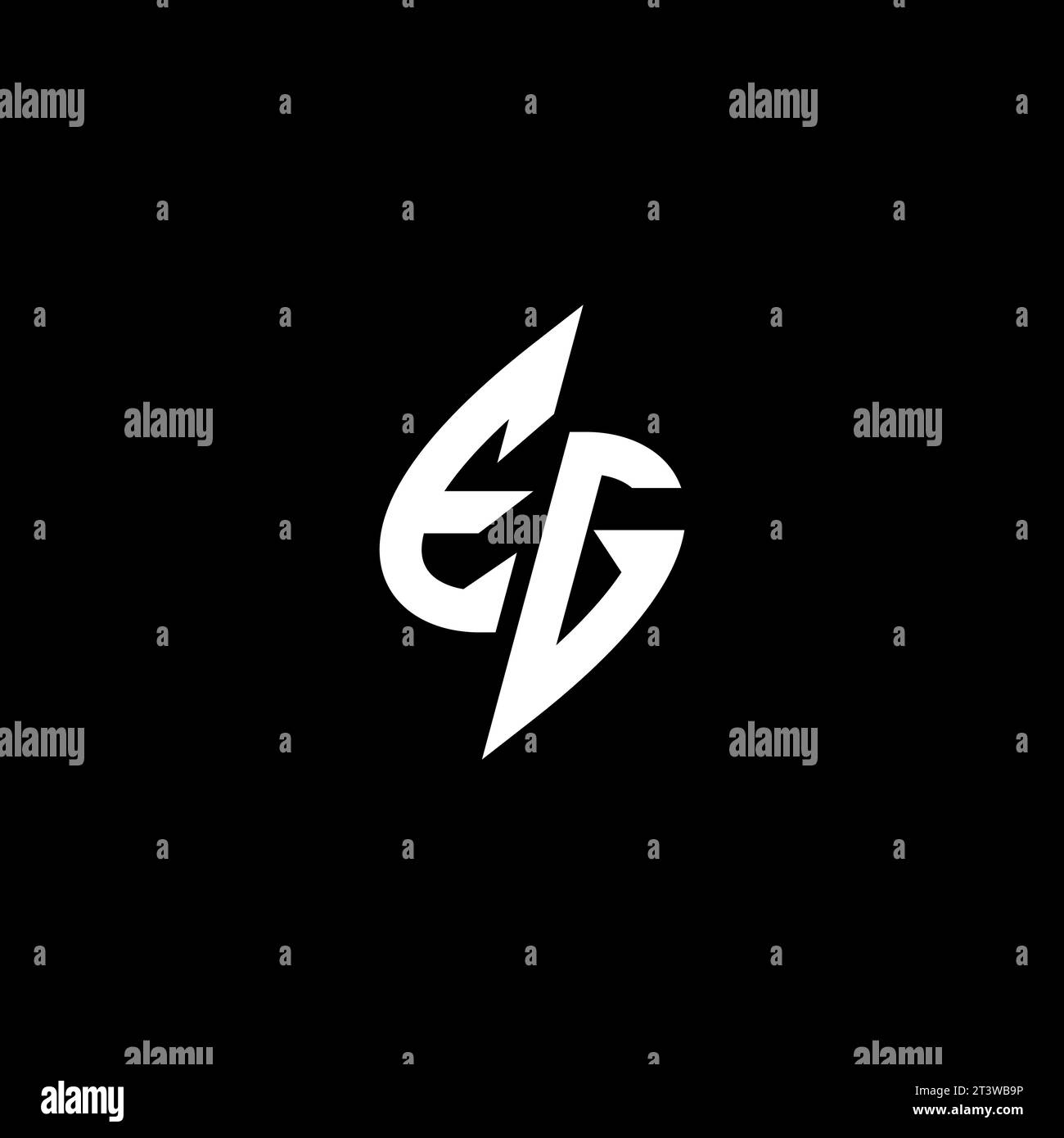 EG monogram esport logo design with cool shape concept in vector Stock Vector