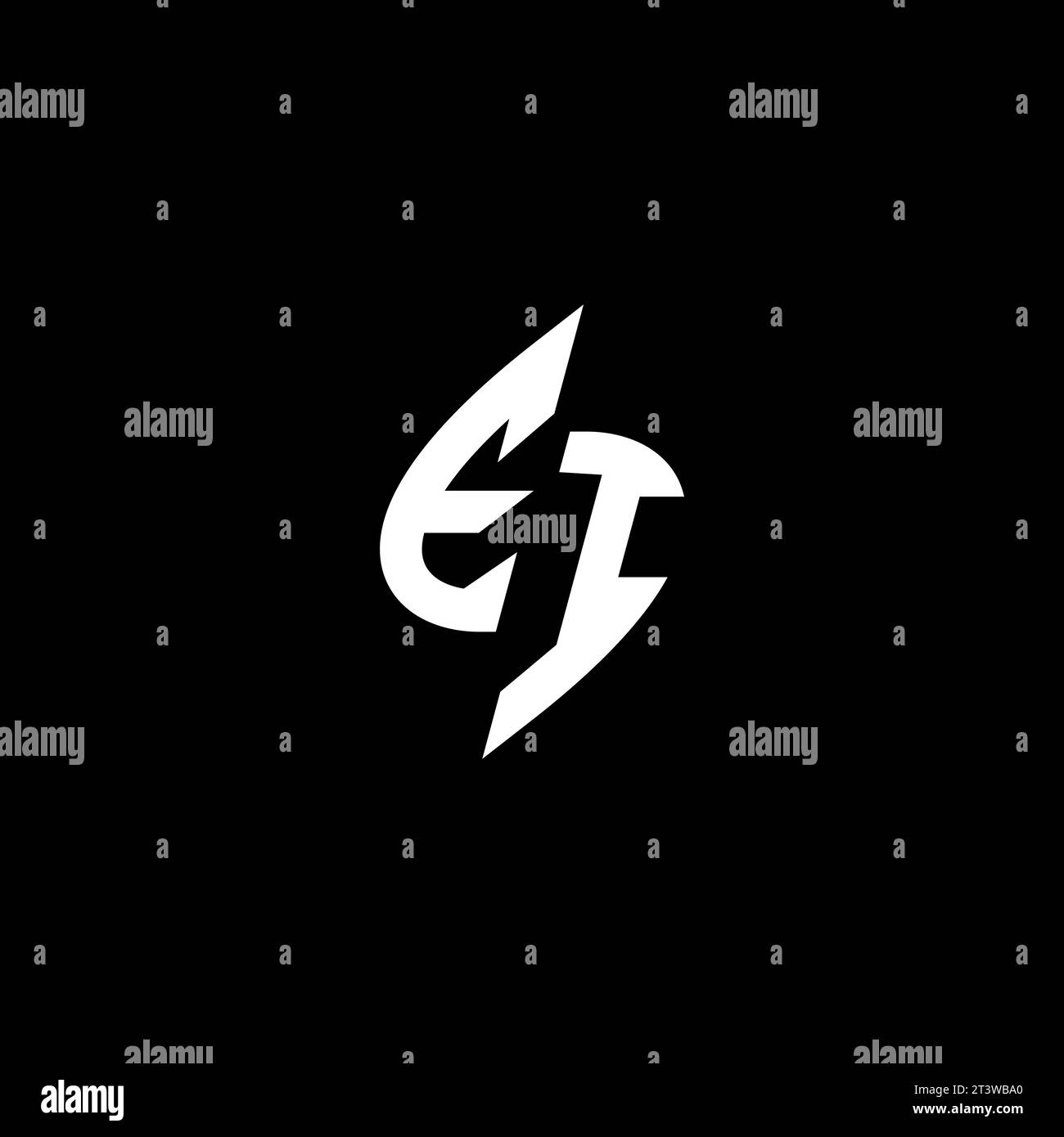EI monogram esport logo design with cool shape concept in vector Stock Vector