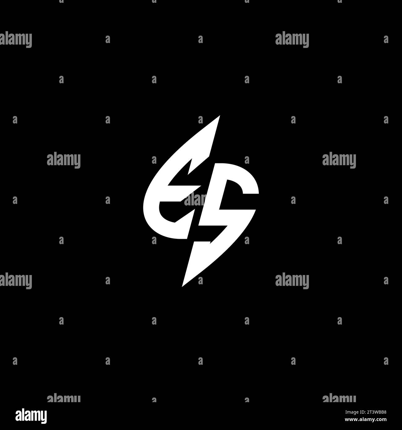 ES monogram esport logo design with cool shape concept in vector Stock Vector