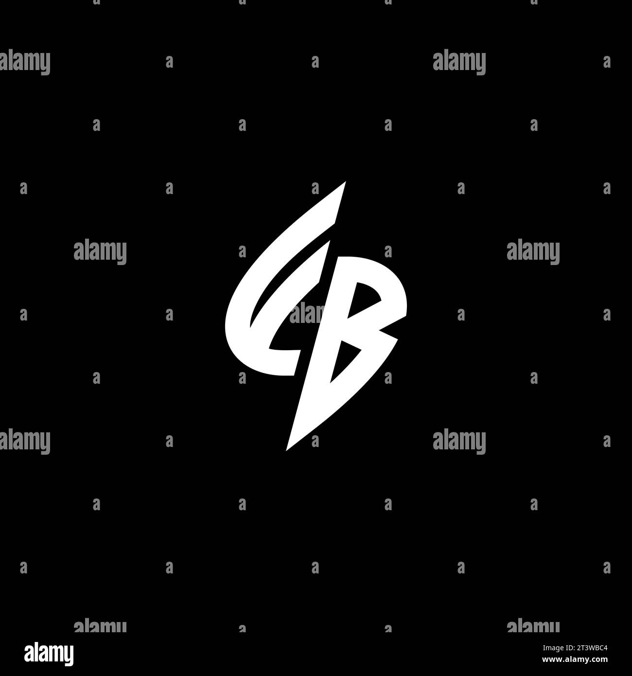 FB monogram esport logo design with cool shape concept in vector Stock Vector