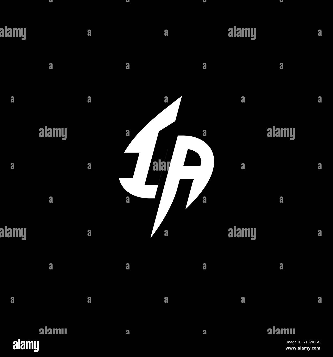 IA monogram esport logo design with cool shape concept in vector Stock Vector