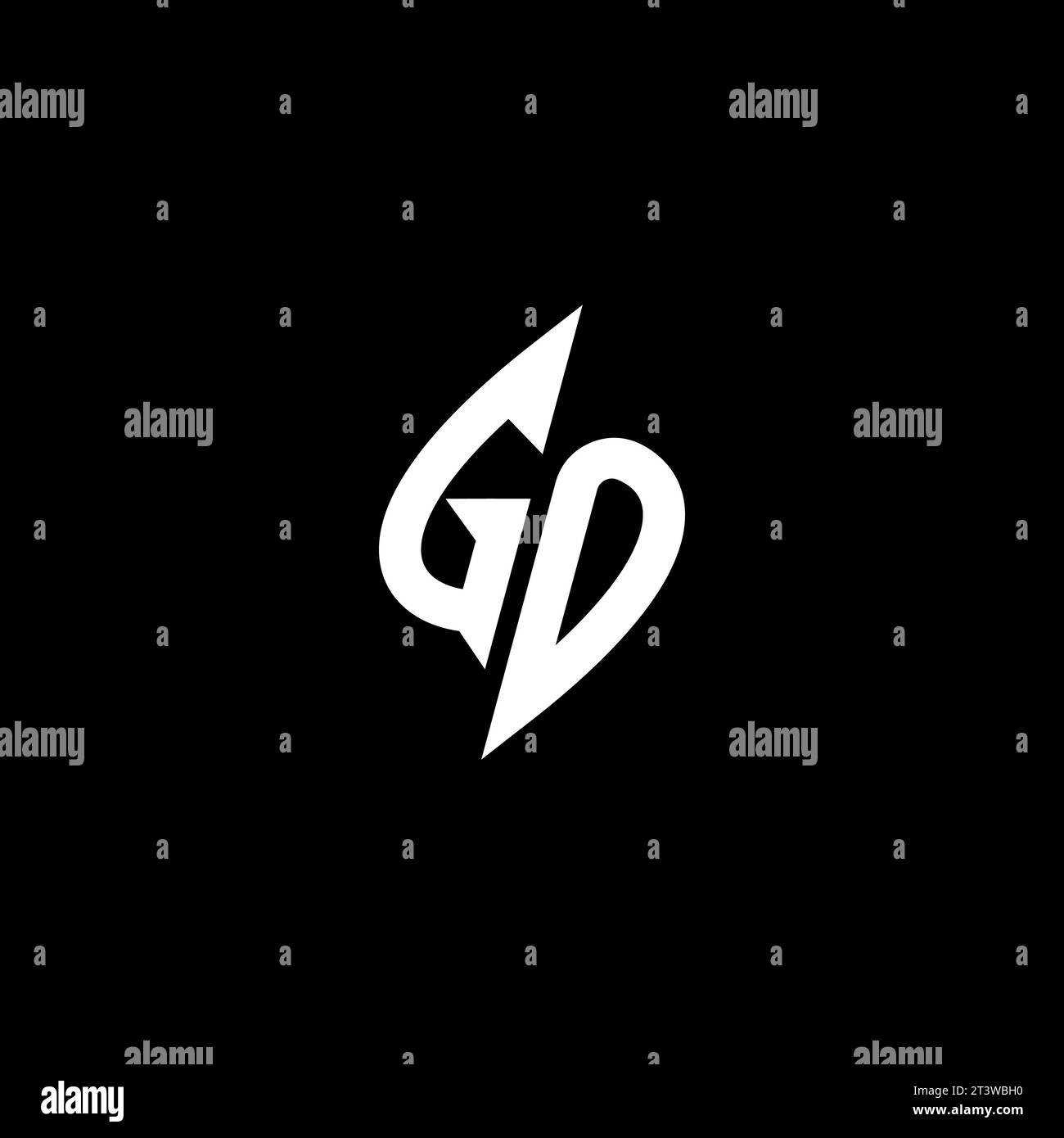 GO monogram esport logo design with cool shape concept in vector Stock Vector