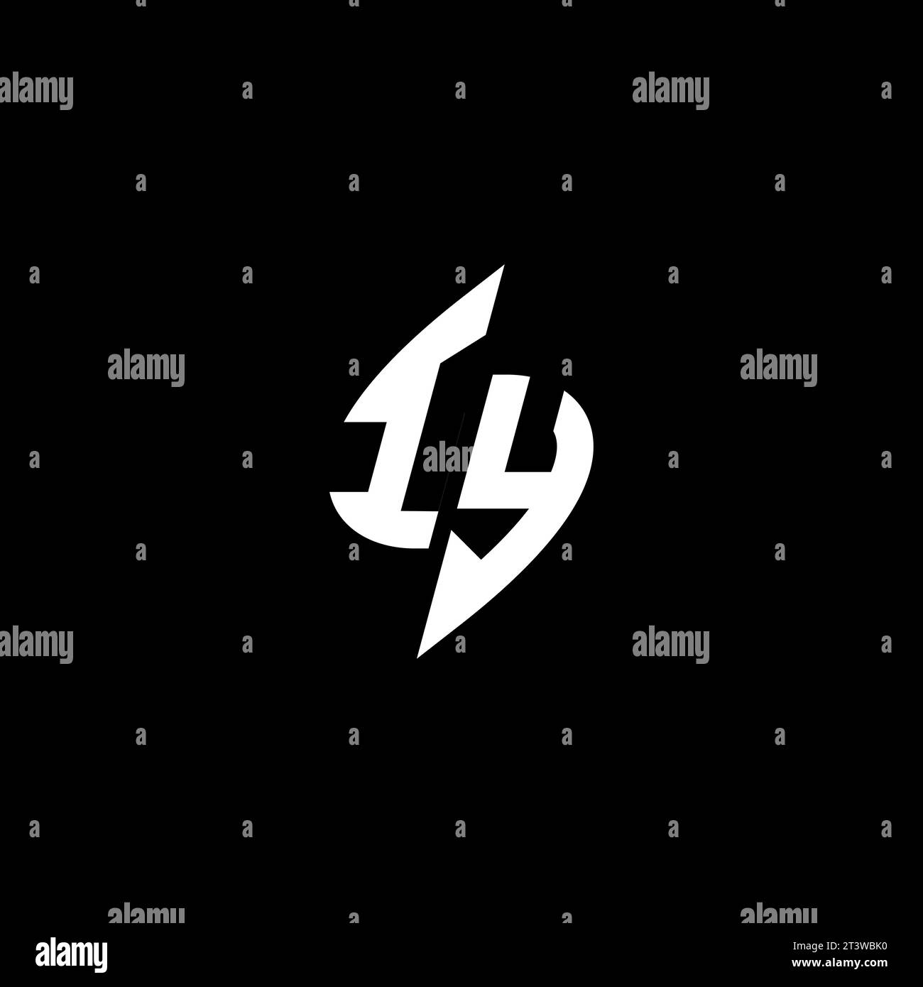 IY monogram esport logo design with cool shape concept in vector Stock Vector