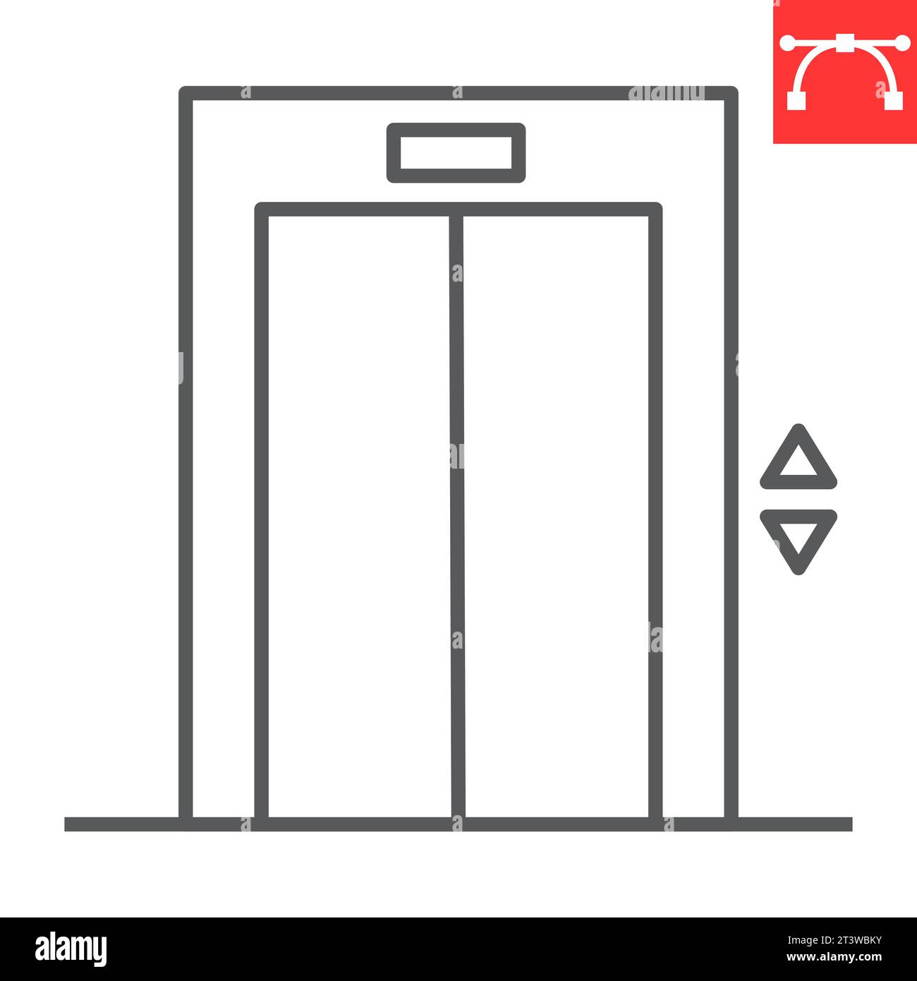 Elevator line icon, real estate and passenger, lift vector icon, vector ...