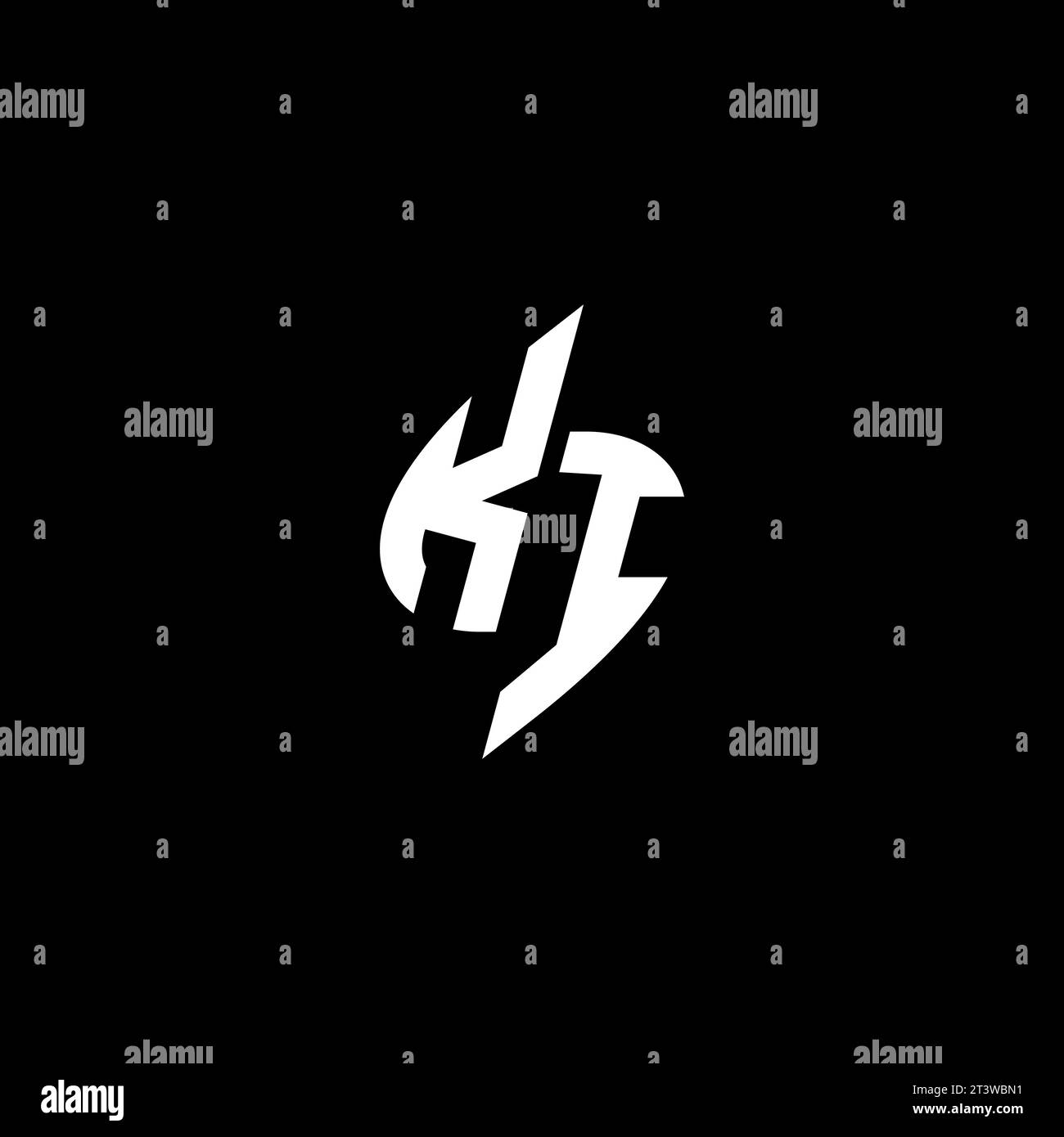 KI monogram esport logo design with cool shape concept in vector Stock Vector