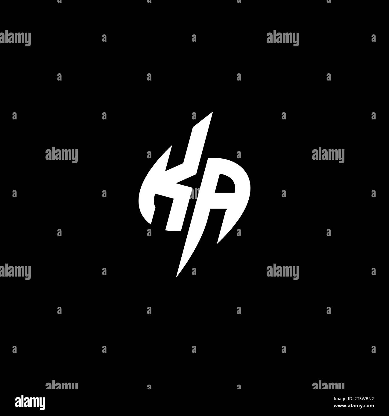 KA monogram esport logo design with cool shape concept in vector Stock Vector