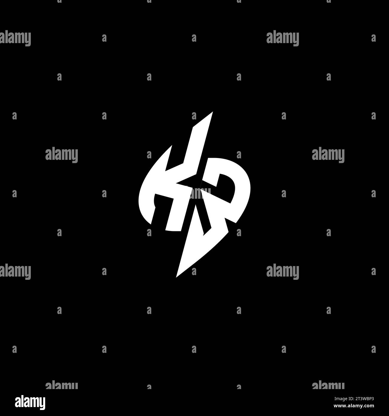 KW monogram esport logo design with cool shape concept in vector Stock Vector