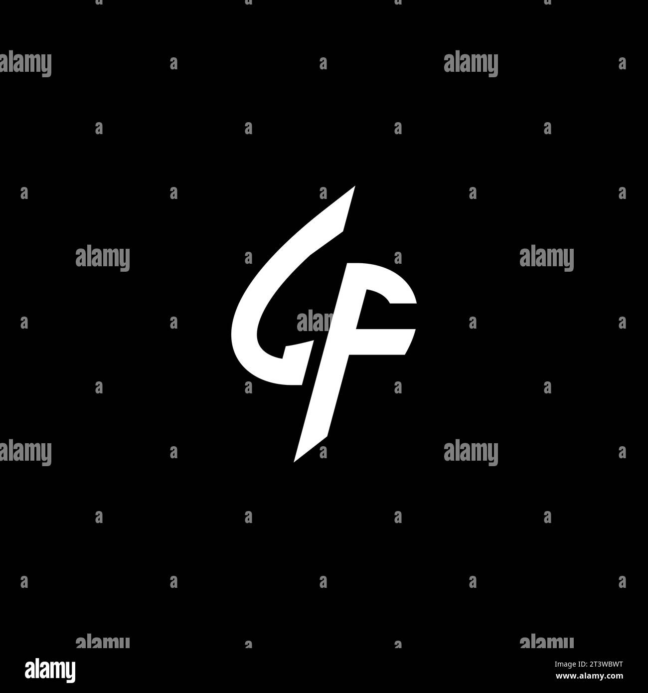 LF monogram esport logo design with cool shape concept in vector Stock Vector