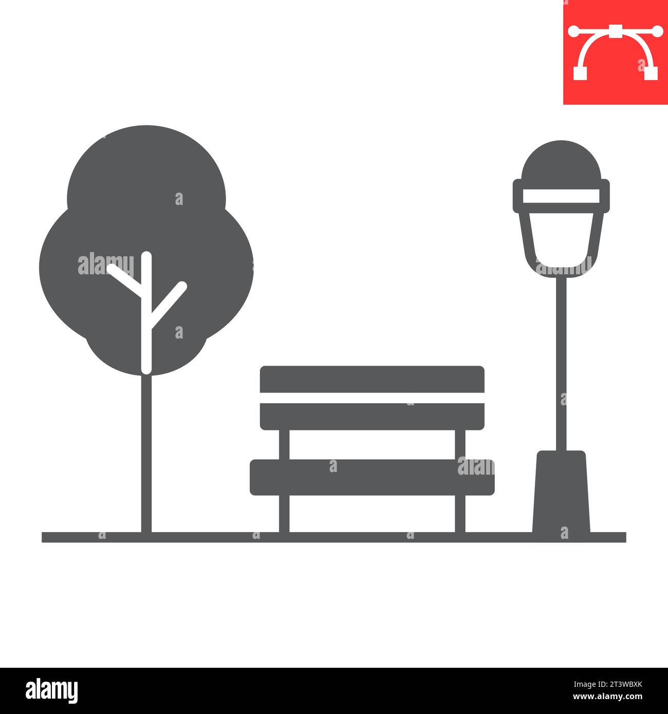 Park glyph icon, nature and street, public park vector icon, vector ...