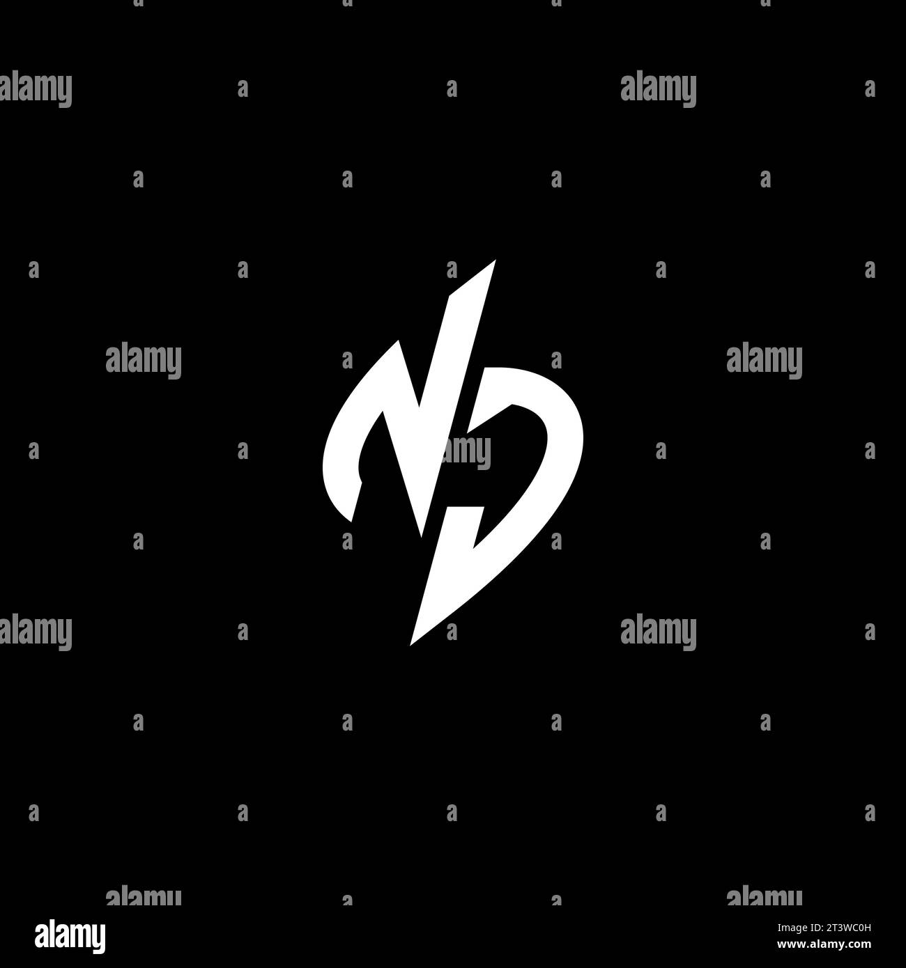 NJ monogram esport logo design with cool shape concept in vector Stock Vector