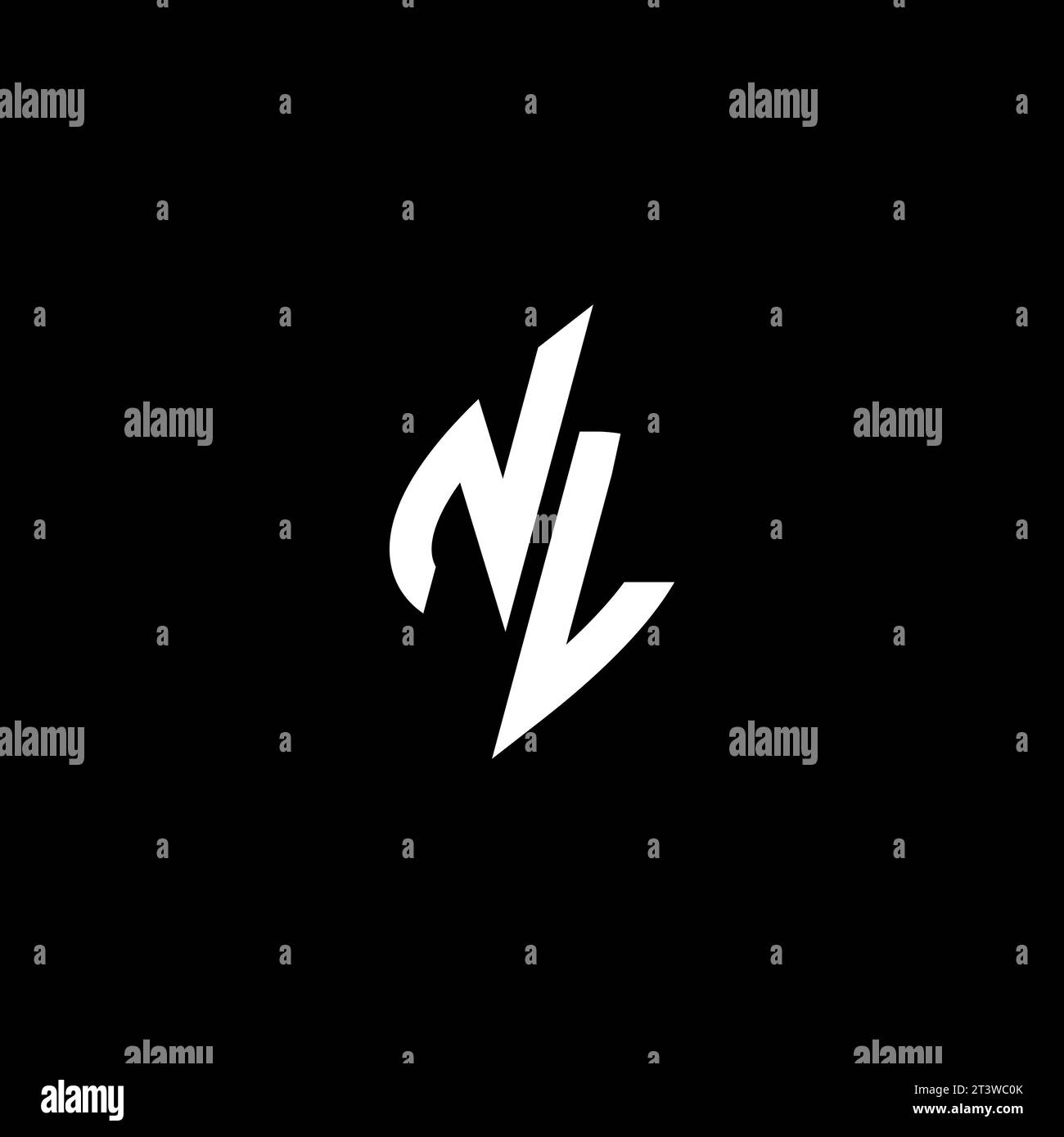 NL monogram esport logo design with cool shape concept in vector Stock Vector