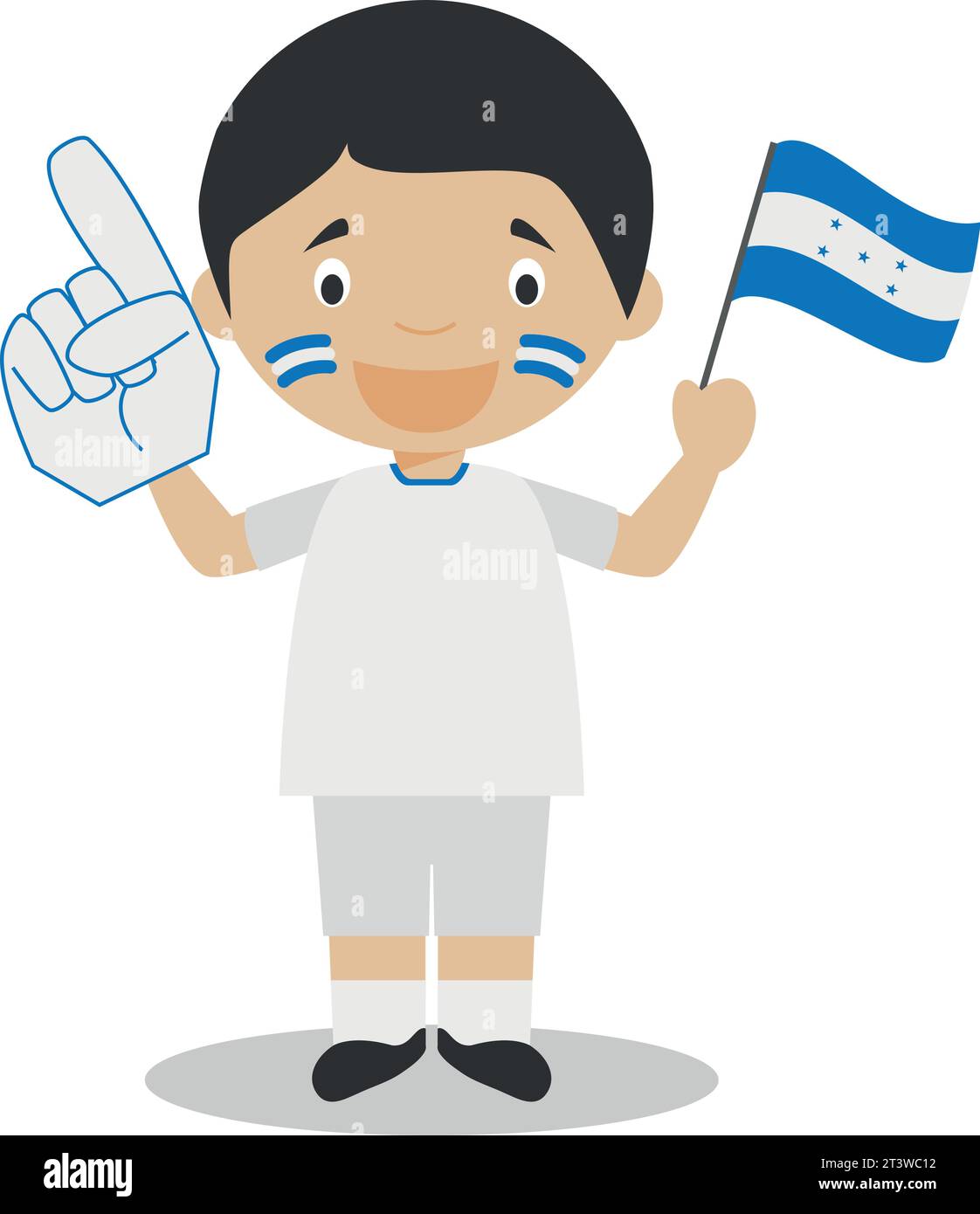 National sport team fan from Honduras with flag and glove Vector