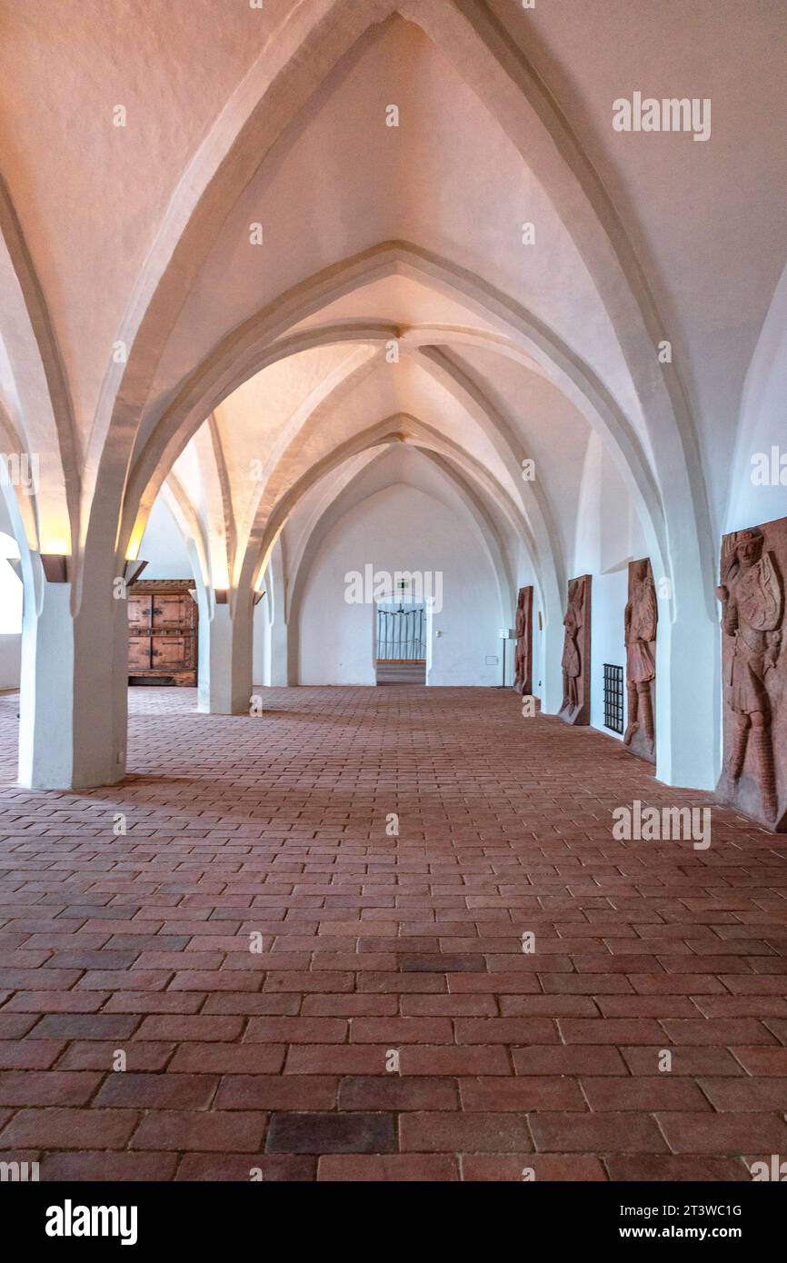 Landshut, Germany - July 24, 2023: Trausnitz castle inside. Halls and