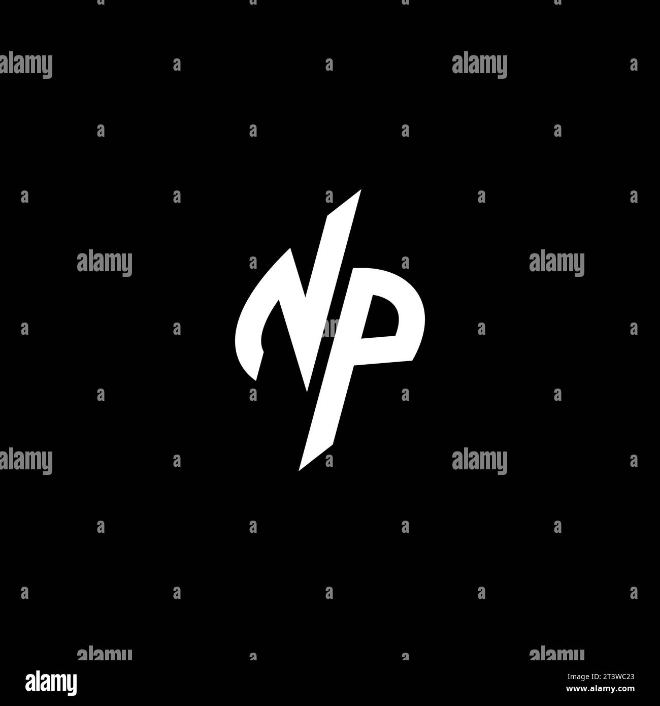 NP monogram esport logo design with cool shape concept in vector Stock Vector