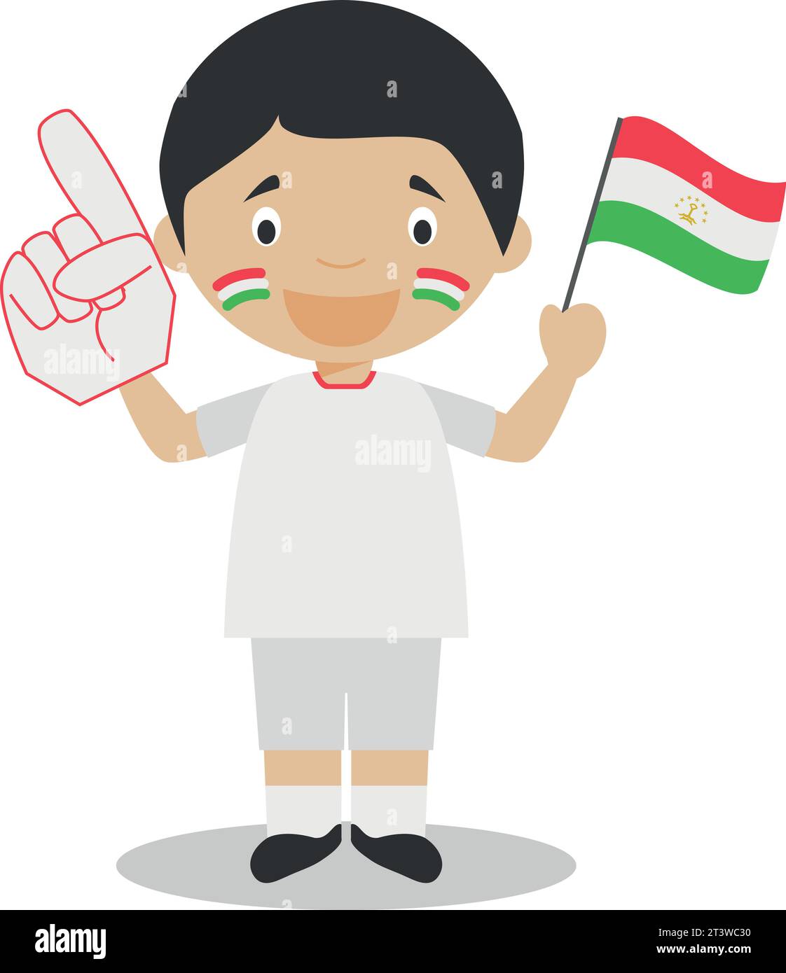 National sport team fan from Tajikistan with flag and glove Vector ...