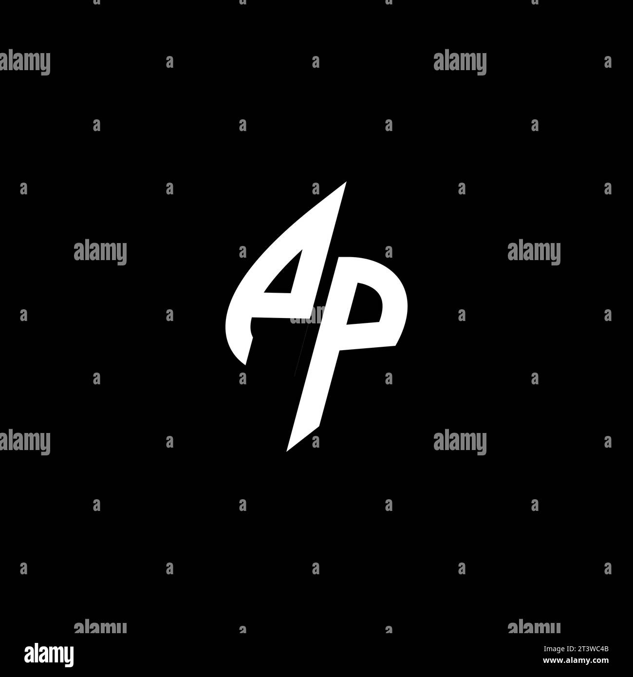 PP monogram esport logo design with cool shape concept in vector Stock Vector
