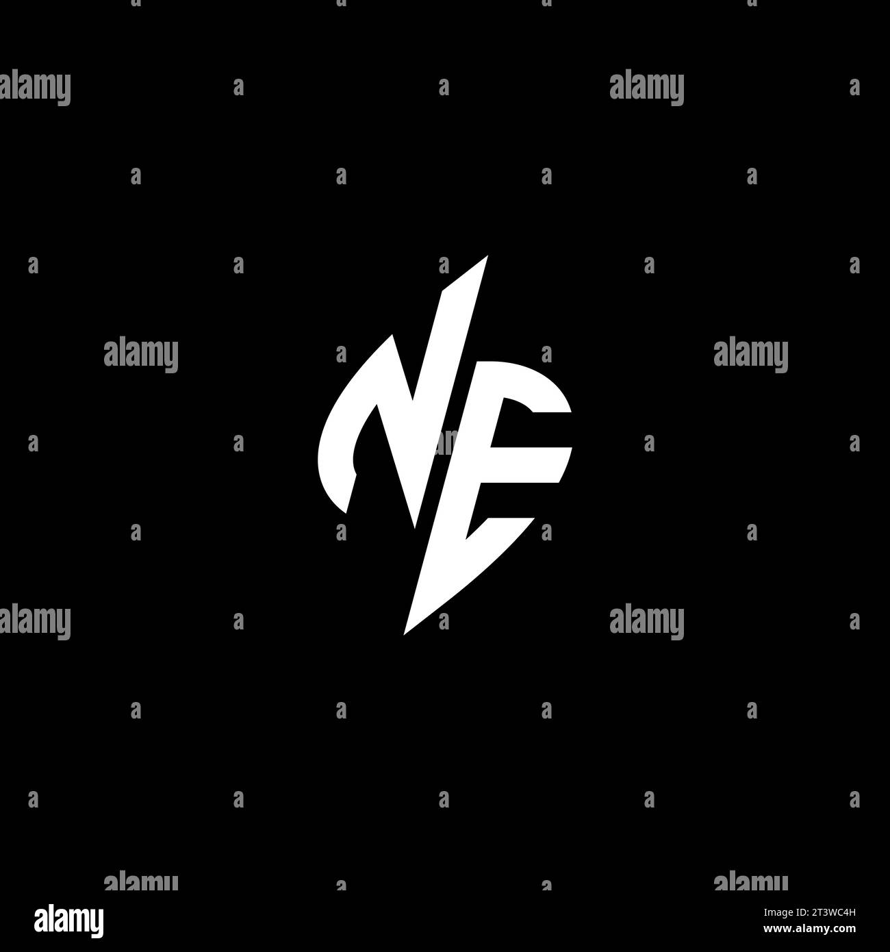 NE monogram esport logo design with cool shape concept in vector Stock Vector