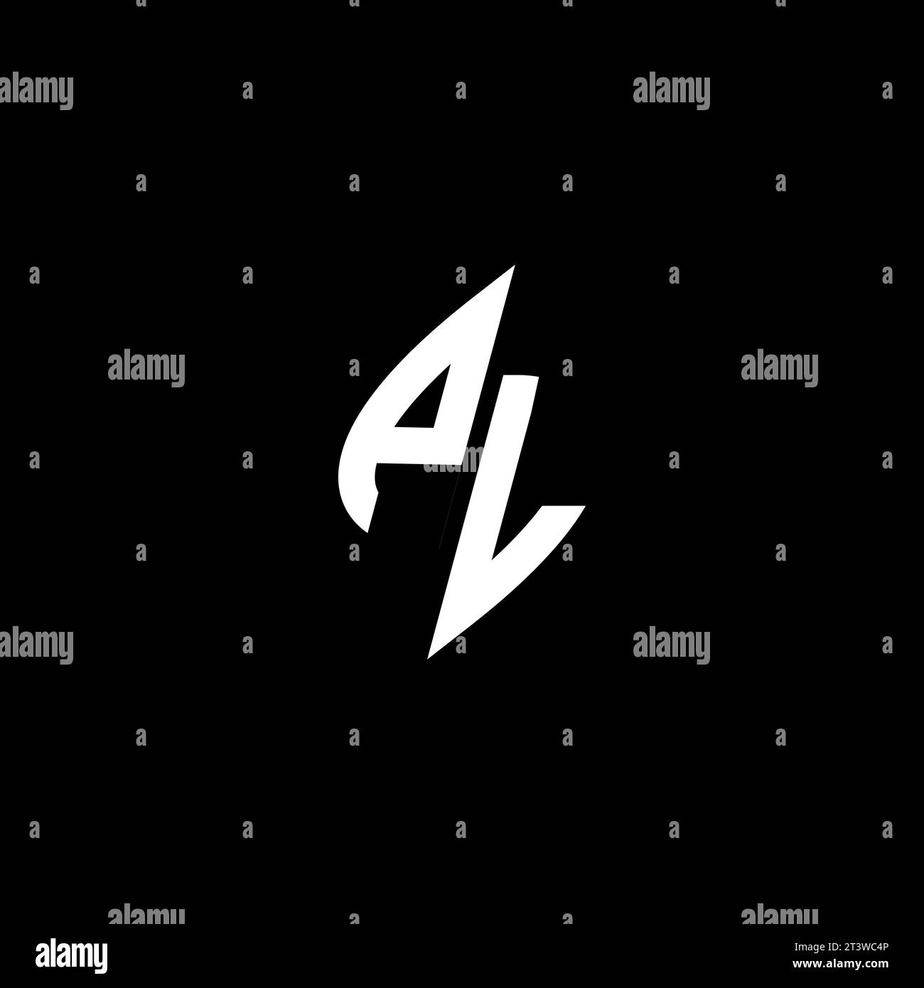 PL monogram esport logo design with cool shape concept in vector Stock Vector