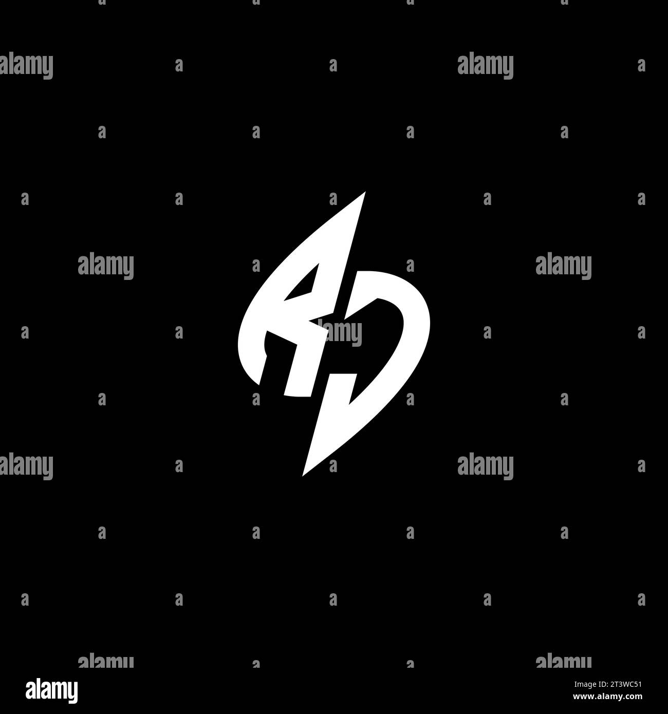 RJ monogram esport logo design with cool shape concept in vector Stock Vector