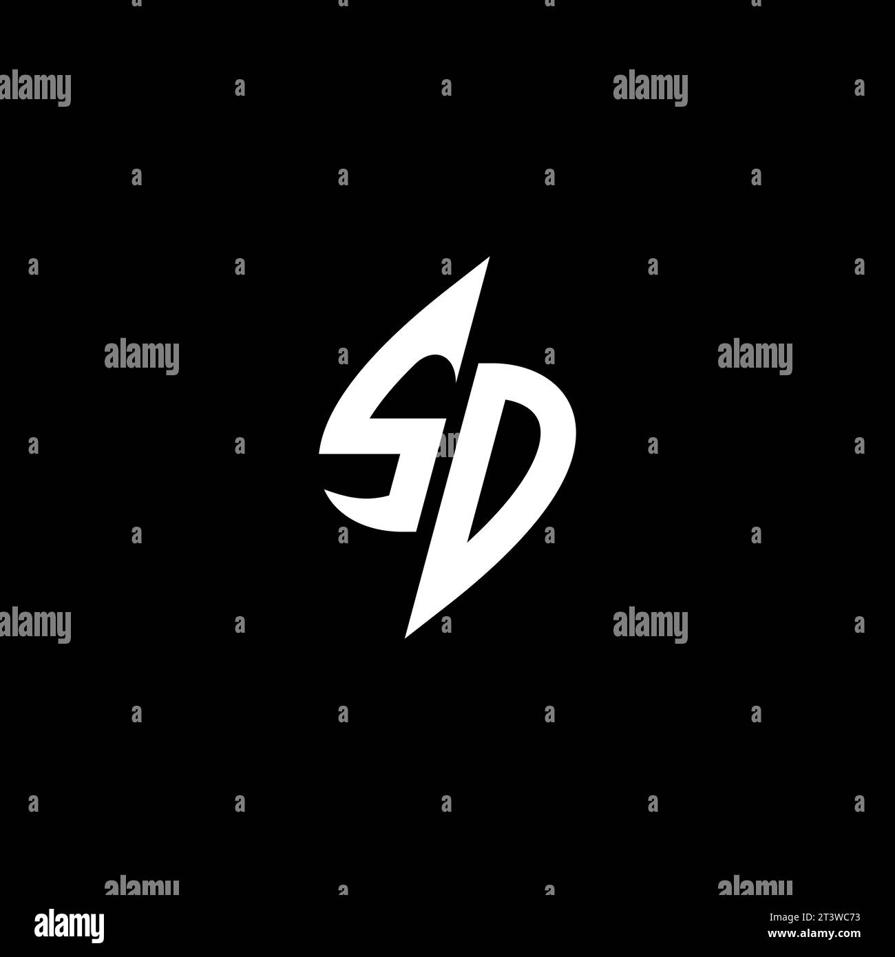SD monogram esport logo design with cool shape concept in vector Stock Vector