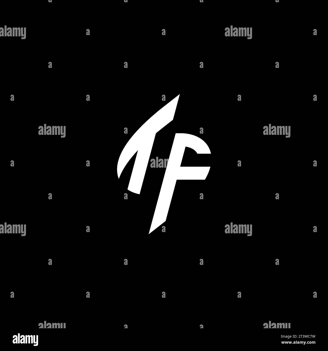 TF monogram esport logo design with cool shape concept in vector Stock Vector