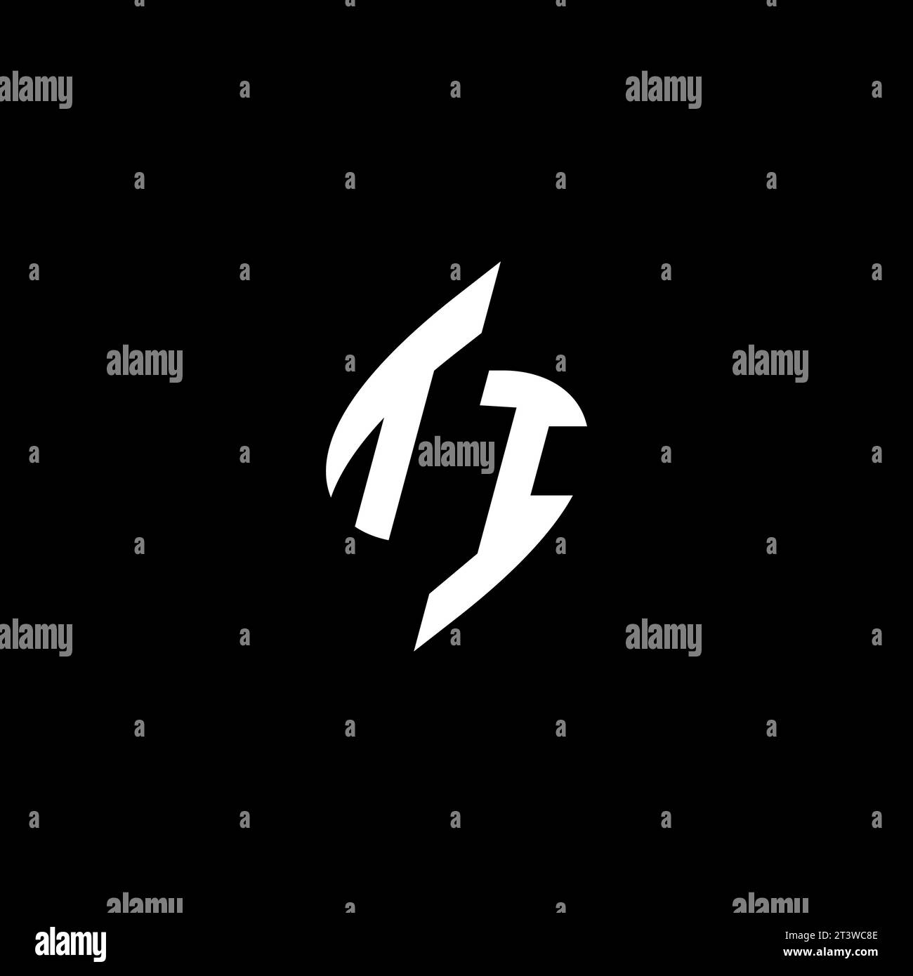 TI monogram esport logo design with cool shape concept in vector Stock Vector