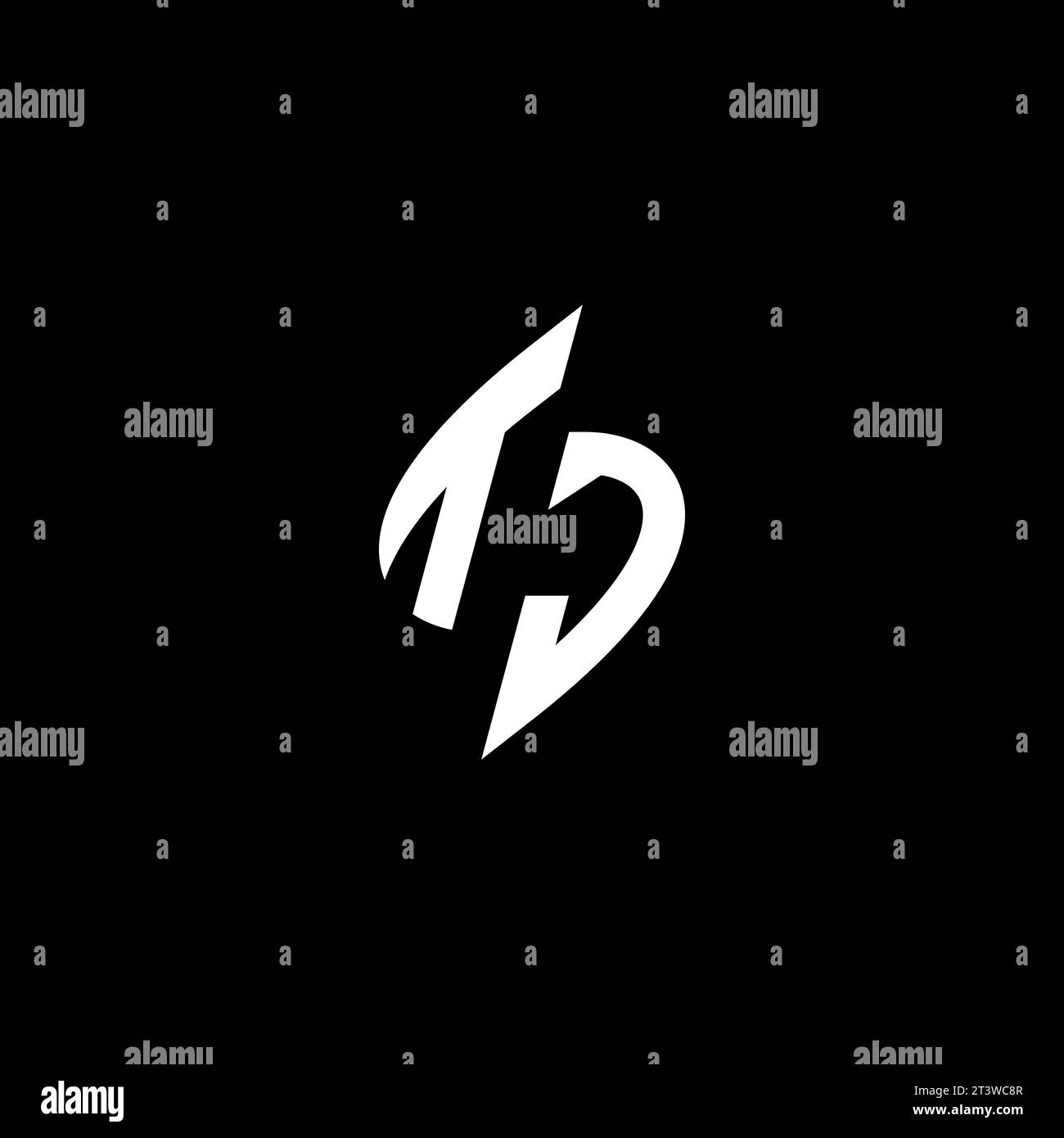 TJ monogram esport logo design with cool shape concept in vector Stock Vector